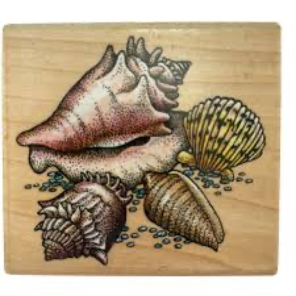 rubber stampede | Art | Vintage 99s Rubber Stamp Seashell ...